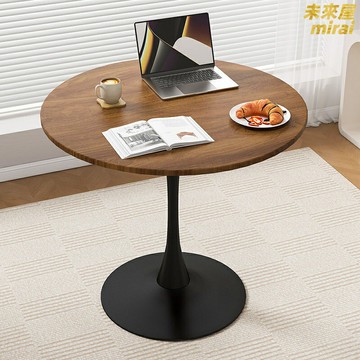 【網紅鬱金香】圓桌 咖啡桌 餐桌 陽臺桌 洽談桌 奶茶店桌椅 白色巖板桌面 鐵藝弧形腿 家用休閒組合 小戶型必備