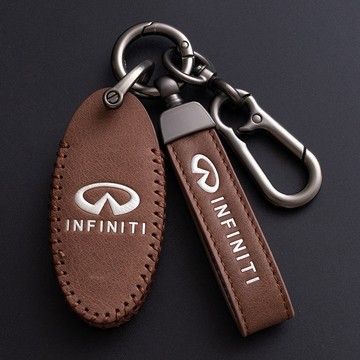 英菲尼迪Infiniti QX50真皮鑰匙套q30 fx35 Q50L QX70 Q70L QX60汽車鑰匙皮套包殻扣