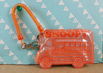 【震撼精品百貨】史奴比Peanuts Snoopy  伸縮證件夾 橘色 震撼日式精品百貨