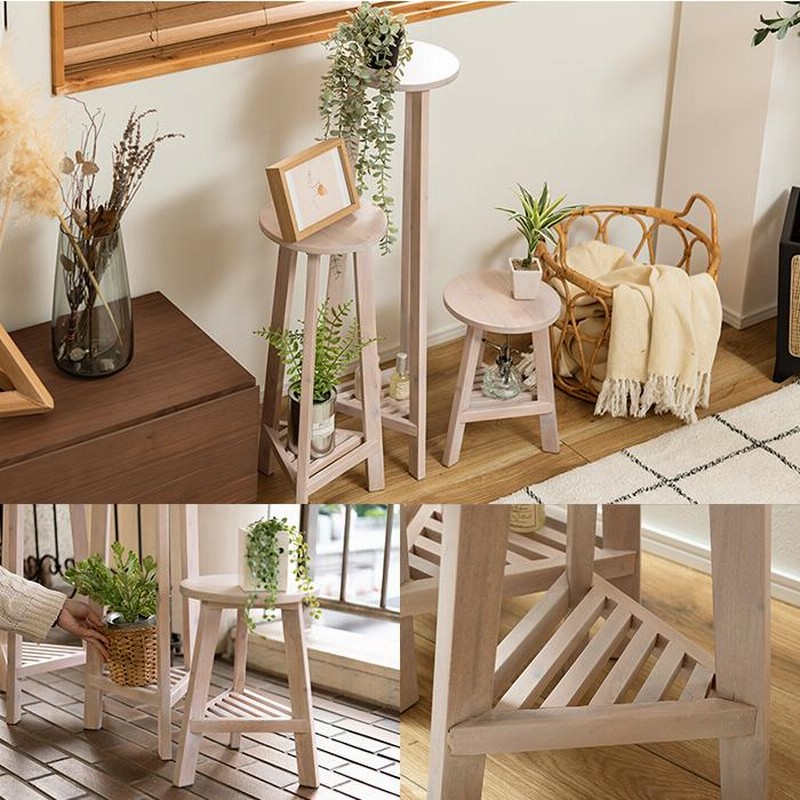 木製 花瓶台座 自然な形状 花台 木製 フラワースタンド 室内 おしゃれ 無垢 天然木 スリム