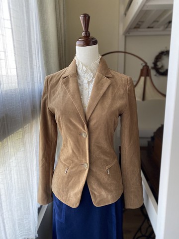 極度修身駝色古著西服外套