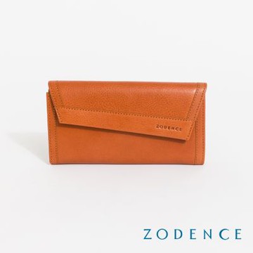 ZODENCE義大利植鞣革不對稱減法長夾-經典駝