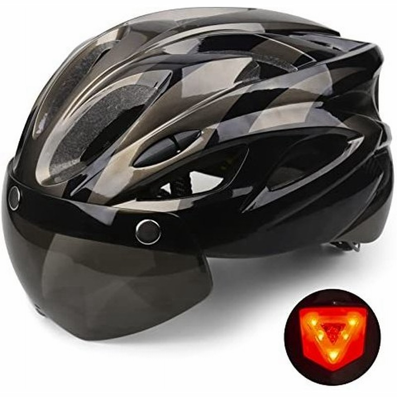 Shinmax 自転車 ヘルメット 大人用 ロードバイク ヘルメット 通勤用ヘルメット ライト ゴーグル付 通気性 サイズ調整 収納バック付 5 通販 Lineポイント最大0 5 Get Lineショッピング
