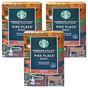 STARBUCKS 星巴克 掛耳式咖啡 派克市場烘焙  9g  6入  3盒