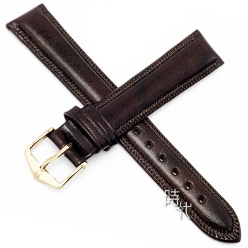 【海奕施 HIRSCH】01575010 皮革錶帶 Ascot L 深棕色 附工具 英倫風 光滑質感 台南 時代鐘錶