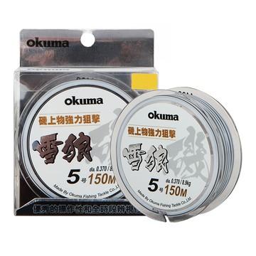 okuma 寶熊釣具 尼龍線 雪狼磯 Snow wolf 5號  150m  銀色  1個