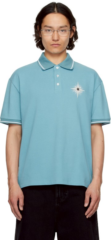 AMIRI 蓝色 Starburst Polo 衫