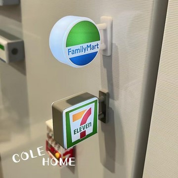 711冰箱貼便利店小夜燈全家發光磁吸創意燈牌展示牌模型帶燈玩具