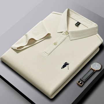 【新款熱賣】2025夏季新款冰絲男士POLO衫短袖潮牌保羅衫寬松有領翻領T恤上衣