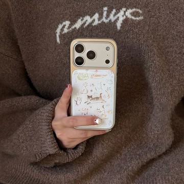 ✨iphone保護殼✨可愛貓咪適用蘋果17promax手機殼iPhone16電鍍15膚感14水凝殼13女
