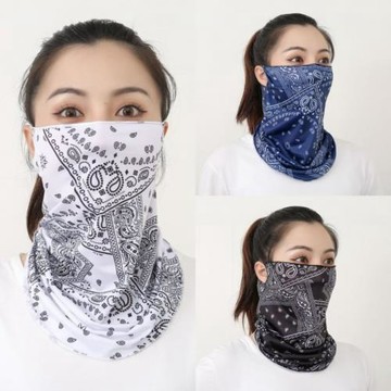 騎行耳防曬面罩戶外護頸騎行面巾機車女脖子冰絲臉罩面紗掛耳脖套