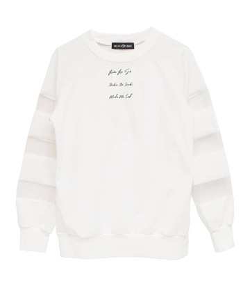 透視袖套衫/白色/F尺寸/hellcatpunks/hcp-t-0133