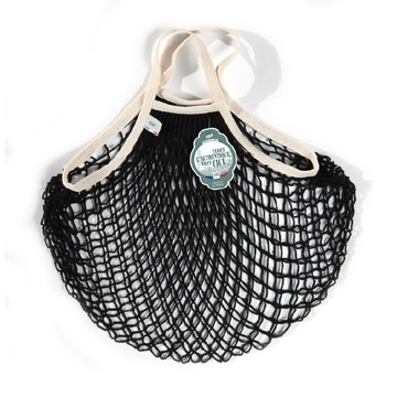 法國Filt經典手工編織袋-經典黑色白柄(M)