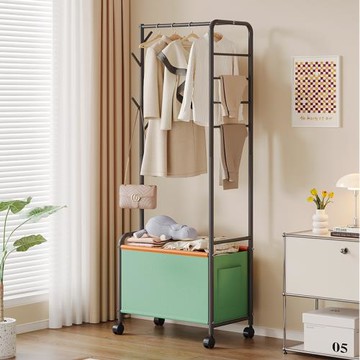 臥室落地陽臺家用掛衣桿架金屬衣帽架柜房間收納置物架子晾衣神器