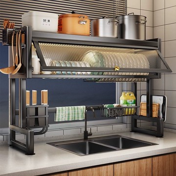 廚房水槽置物架洗碗槽水池防塵碗櫃臺面收納餐具多功能儲物瀝水架