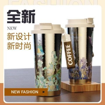 純鈦保溫杯 便攜辦公室雙飲隨行吸管水杯 高顏值咖啡杯鈦杯批發