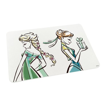 台灣製造 正版授權 迪士尼 冰雪奇緣 珪藻土吸水地墊-春天姊妹60*40*0.9cm_廠商直送