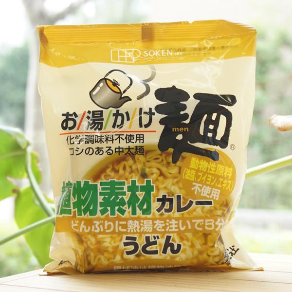 お湯かけ麺 植物素材カレーうどん 81g 創健社　国内産小麦粉使用　どんぶりに熱湯を注いで5分