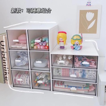 少女心放映室 抽屜式桌面收納盒 分格文具飾品學生宿舍收納小盒子