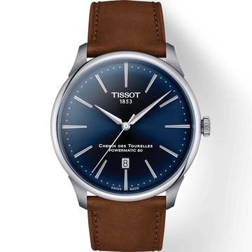 TISSOT 官方授權 杜魯爾系列簡約紳士機械腕錶-T1394071604100/42mm