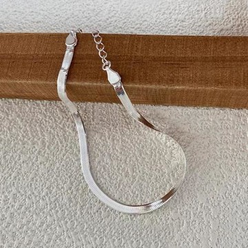 s925純銀扁蛇骨手鏈女氣質輕奢ins冷淡風小眾高級感刀片鏈條手飾
