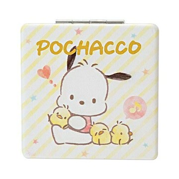 【震撼精品百貨】Pochacco 帕帢狗 Sanrio 帕恰狗方型隨身雙面鏡(快樂音符)#84954 震撼日式精品百貨