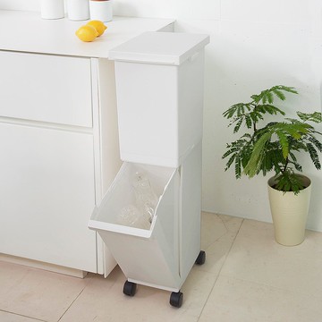 日本TONBO SEPA抗菌雙層分類附輪垃圾桶36L