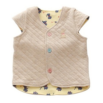 bellemaison 日本千趣會 兒童四季背心 100%棉  90  米色