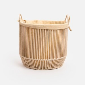 奧可利編織棉繩含內襯收納籃S 白