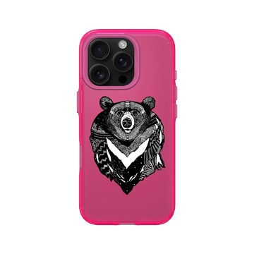 iPhone 16 Pro Clear 粉漾桃 - 花生騷 WasangShow - 勇氣黑熊
