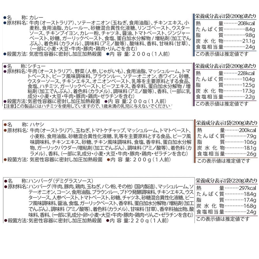 お歳暮 御歳暮 2023 レトルト食品 ギフト ハンバーグ カレー ハヤシ シチュー 詰め合わせ 4種4個 神戸開花亭 常温保存 惣菜 おかず お取り寄せ グルメ 内祝い