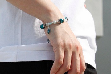 嚮導 |自然探險// 美國藍松藍晶石天然石純銀手鍊//