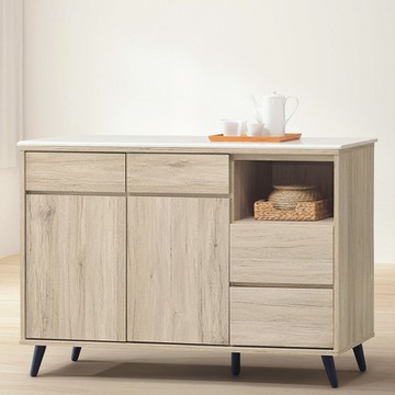 AS DESIGN雅司家具-聯全4尺天然大理石碗碟櫃-120*39*75CM