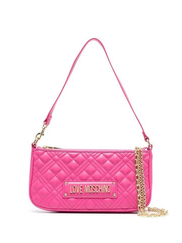 Love Moschino - quilted logo-detail shoulder bag - women - Polyurethane - One Size - Pink
