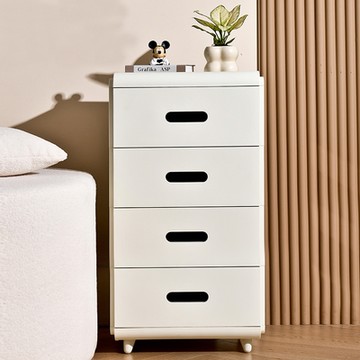 【AOTTO】 免安裝42面寬感應夜燈四層收納櫃(收納櫃 抽屜櫃 置物櫃 床頭櫃)