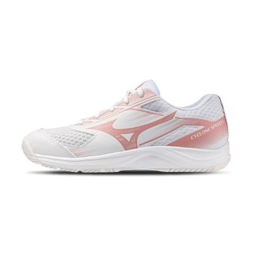 Mizuno CLONE SPEED 女鞋 白粉色 輕量 避震 寬楦 運動 休閒 排球鞋 休閒鞋 V1GC258073