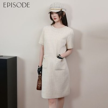 EPISODE - 經典法式粗花呢寬鬆短袖小香風洋裝E54704