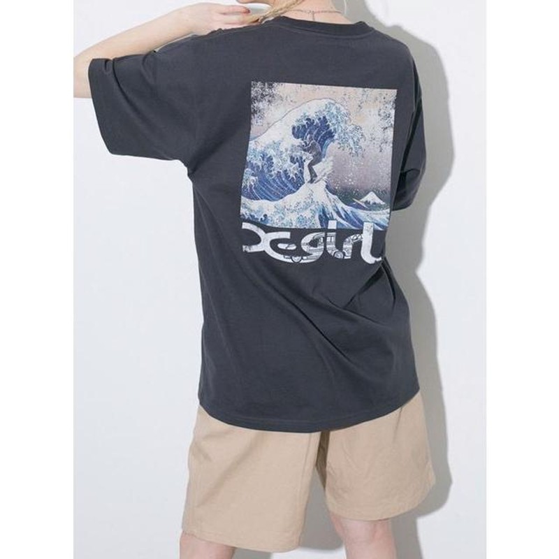 エックスガール X-GIRL × JIMMYZ HOKUSAI WAVE S/S TEE 半袖 Ｔシャツ