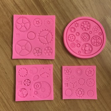 新款大號小號齒輪裝潢滾輪液態矽膠翻糖蛋糕模具烘焙 黏土工具