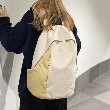 花曦高級感雙肩包女背包女生簡約百搭高中生電腦書包大學生旅行包