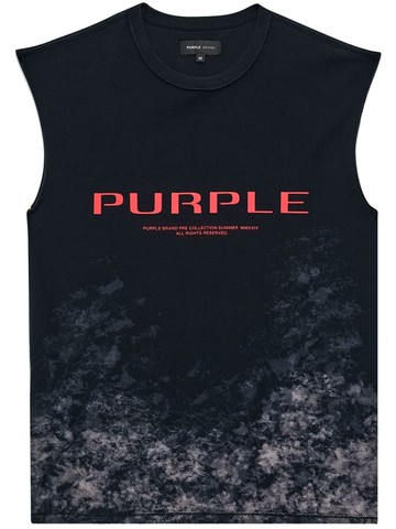 Purple Brand - Wordmark MMXXIV cotton tank top - men - Cotton - XXL - Black