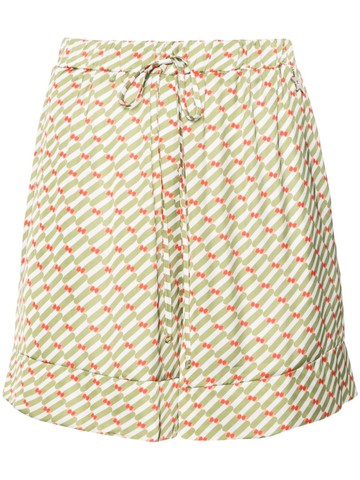 LIU JO - geometric-print satin shorts - women - Polyester - S - Green