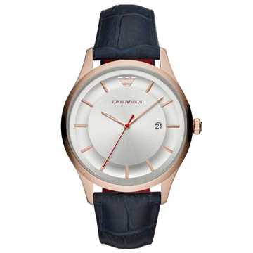 EMPORIO ARMANI 亞曼尼 AR11131 時尚流行簡約腕錶/銀面43mm｜樂天領券現折★全館特惠中★指定刷卡回饋10%