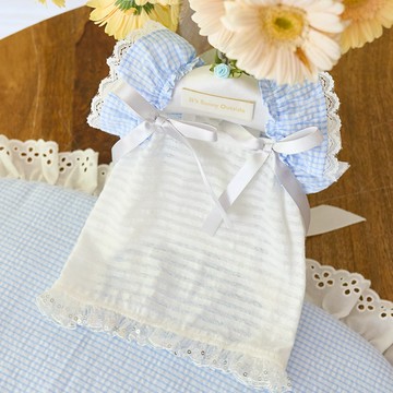 藍色尾巴-涼夏Irene荷葉蕾絲 寵物冰絲衣 嬰兒藍 韓國it’s 寵物衣服 寵物服飾 狗狗衣服 狗狗洋裝 小型犬涼感衣