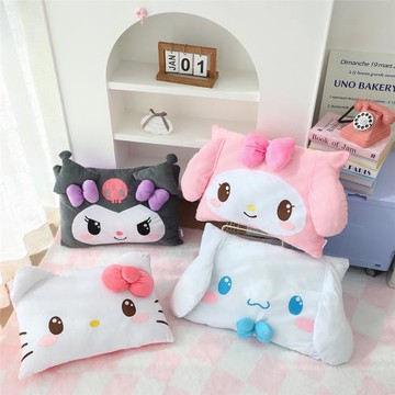 可愛卡通軟萌大耳玉桂狗抱枕公仔大號玉桂狗床上靠枕女孩生日禮物