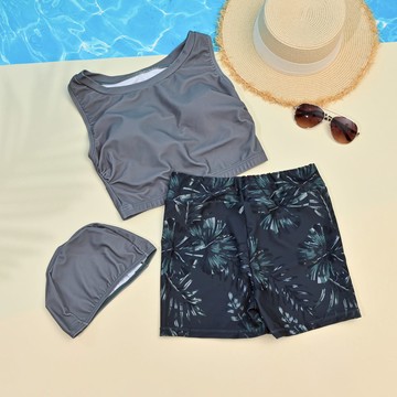 【廠商直送】YD585-大女兩件式褲裝-花