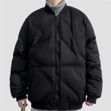 【巴黎精品】現貨+預購 抗寒防風羽絨棉外套加絨夾克秋冬上衣大碼-都會棒球領棉衣男外套4色a1ly50