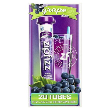 Zipfizz, 能量混合飲品，葡萄味，20 管，每管 0.39 盎司（11 克）