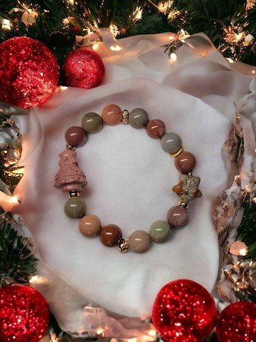 阿拉善聖誕樹莫蘭迪色系設計款手串