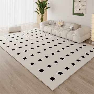 ??快速出貨 可開發票 奶油風水晶絨地毯客廳耐臟易打理茶幾毯大面積隔涼吸水耐磨防滑毯